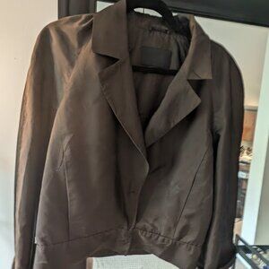 Vintage 90's 100% Silk Prada Jacket Size 42 Brown - Medium